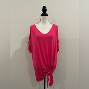 Ladmous Cold Shoulder Side Tie Tee